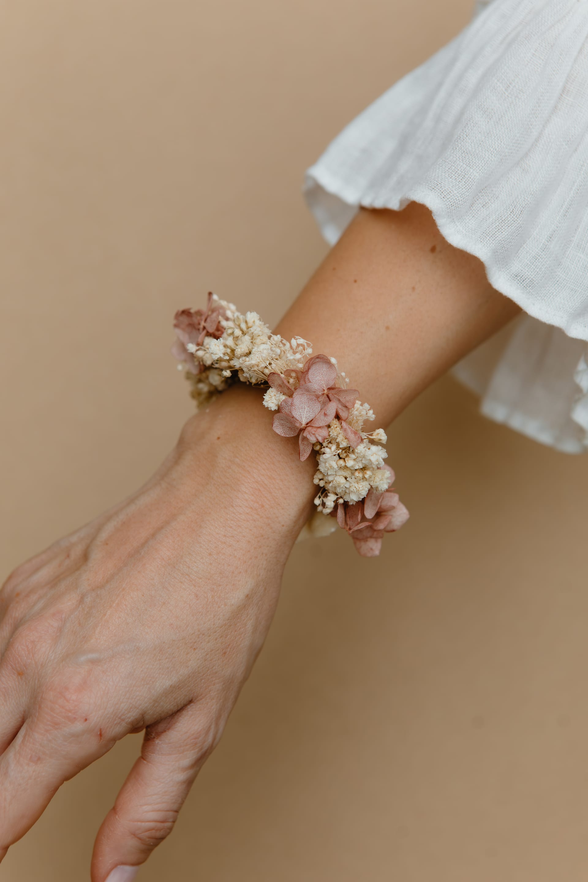 PULSERA FLORES PRESERVADAS HORTENSIAS