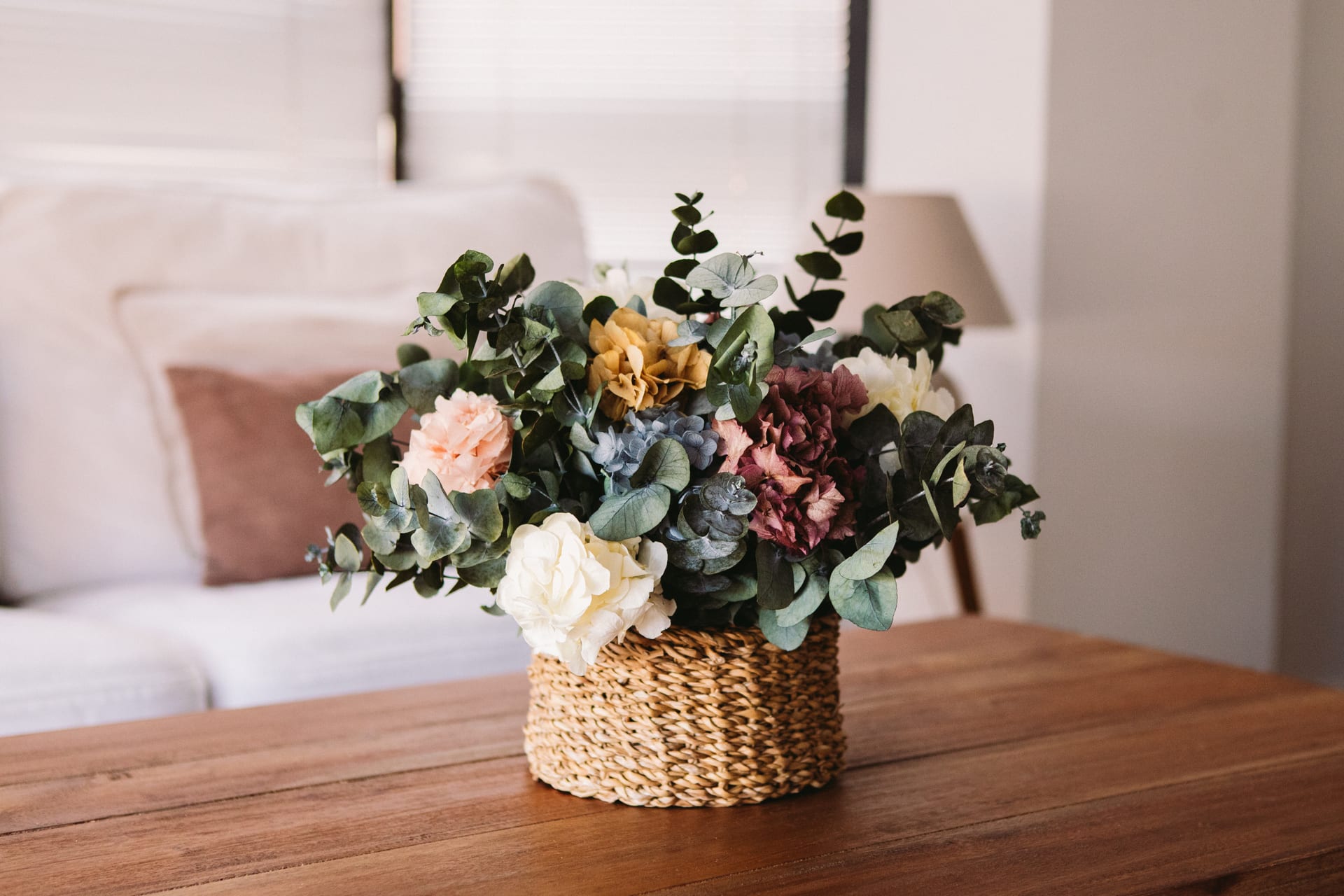 CESTA HORTENSIAS PRESERVADAS
