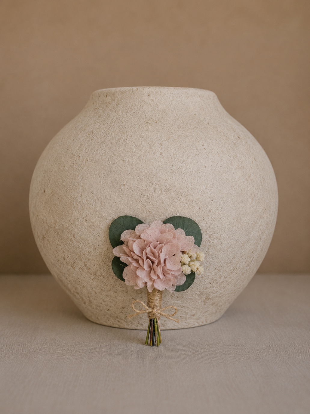 PRENDIDO HORTENSIA ROSA Y EUCALIPTO